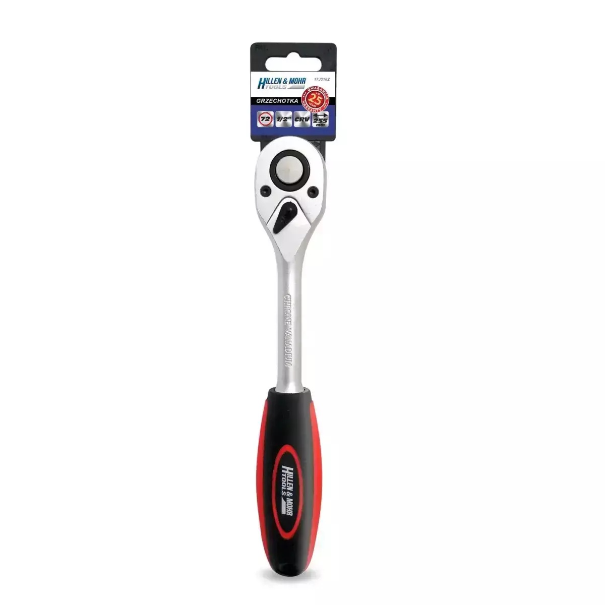 DEDRA-EXIM Cheie cu clichet 1/2", 72T, CRV 6140, dreaptă 17J316Z