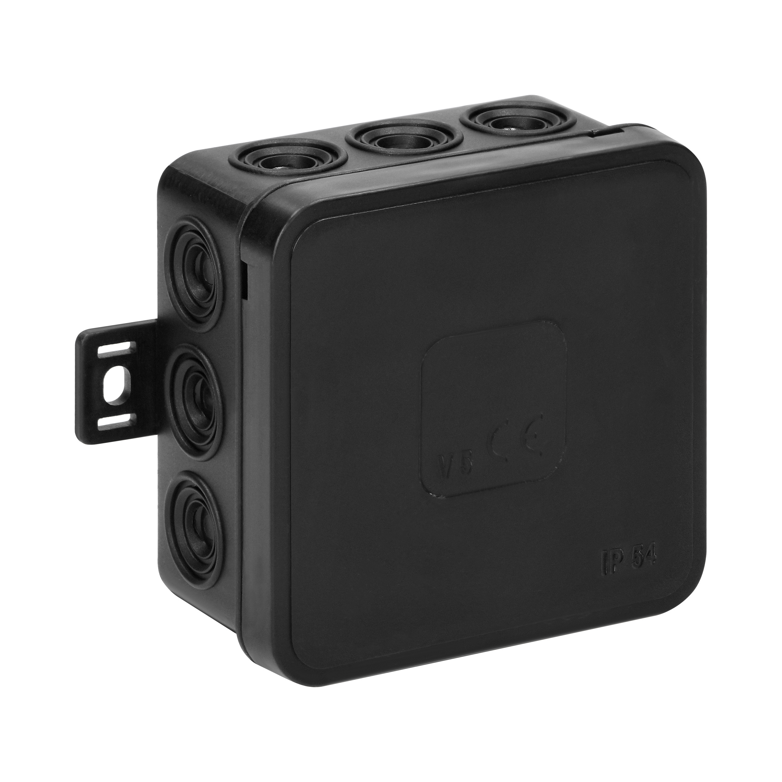 Dulap de distribuție IP54 12 intrări, negru 75x75x41mm