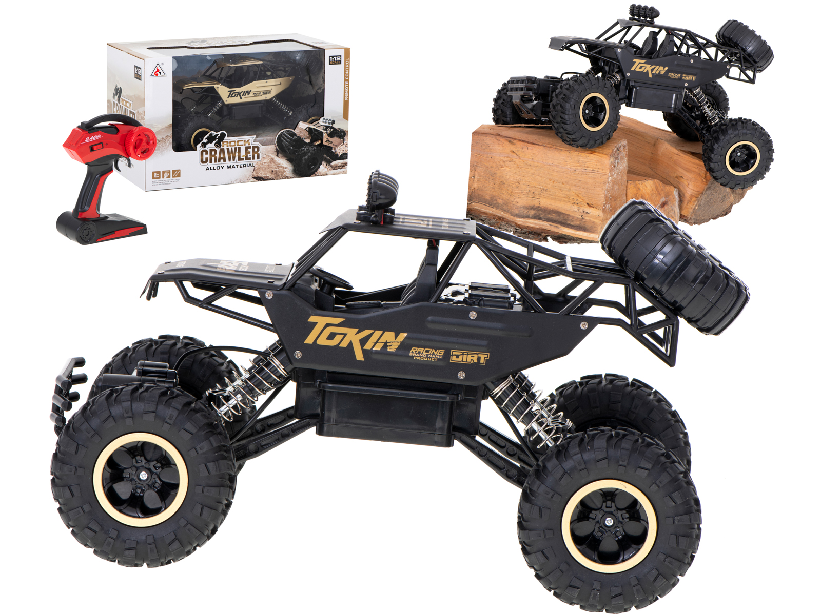 Mașină RC Rock Crawler 1:12 4WD METAL negru