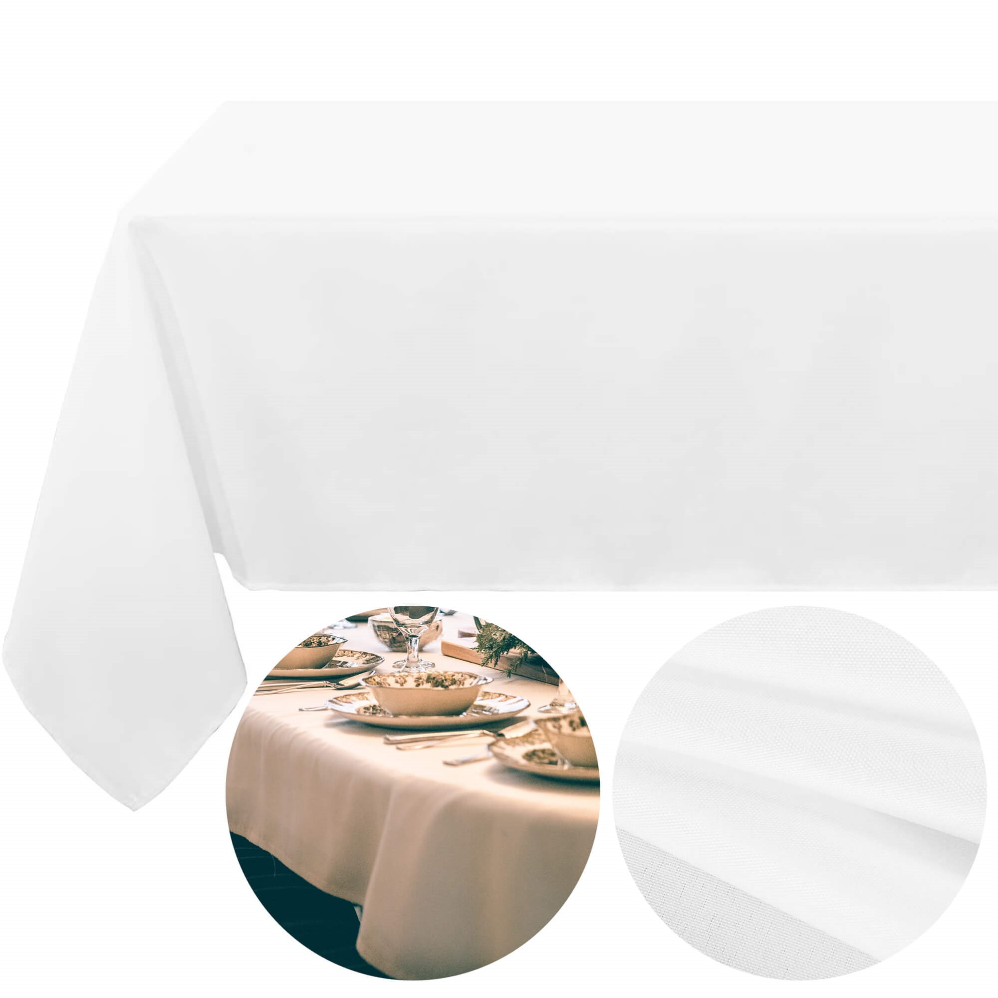 Springos CA1223 FAȚĂ DE MASĂ ALBĂ 140 x 220 CM
