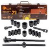 Capete de impact 3/4'' 21 bucăți 6 colțuri 17-50 mm cu valiză