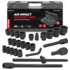 Set de unelte cu impact 26 piese. 3/4"