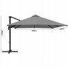 Umbrelă de grădină "MINI ROMA" 2,5 x 2,5 M GRI cu husă *5378