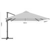 Umbrelă de grădină "ROMA" 3 x 3 M GRI cu husă *5392