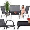 Set mobilier de grădină cu măsuță - Negru*6397