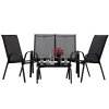 Set mobilier de grădină cu măsuță - Negru*6397