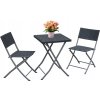 Set de mobilă pliabilă pentru balcon (masă + 2 scaune) antracit *9930