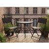 Set de mobilier pentru balcon - masă semicirculară + 2 scaune pliabile - negru *7132