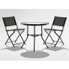Set de mobilier pentru balcon - masă semicirculară + 2 scaune pliabile - negru *7132