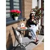 SET DE MOBILIER PENTRU BALCON - MASĂ PE JUMĂTATE + 2 TABURETE FOLDABLE - GRI *7149