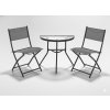 SET DE MOBILIER PENTRU BALCON - MASĂ PE JUMĂTATE + 2 TABURETE FOLDABLE - GRI *7149