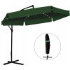 Umbrelă de grădină 3 m verde "BANANA" cu husa LED *1510