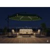 Umbrelă de grădină 3 m verde "BANANA" cu husa LED *1510