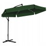 Umbrelă de grădină 3 m verde "BANANA" cu husa LED *1510