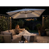 Umbrelă de grădină 3 x 3 m gri "Roma" cu husă și LED *1558