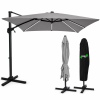 Umbrelă de grădină 3 x 3 m gri "Roma" cu husă și LED *1558