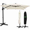 Umbrelă de grădină 3 x 3 m bej "ROMA" cu husă și LED *1565