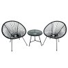 Set de mobilier de grădină (2 scaune, masă) - Negru *3439