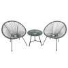 Set de mobilă de grădină (2 scaune, masă) - Gri *3446