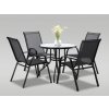 SET MOBILIER DE GRADINA - 4 SCUNDE + MASĂ ROTUNDĂ - GRI *3514