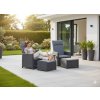 SET DE MOBILE DE GRĂDINĂ - ANTRACIT (2 FOTOLII RECLINABILE, MESA, 2 OTTOMANE) *6430