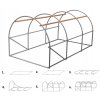 Tunel de seră cu folie pentru grădină, 3 segmente, 3 x 2 x 2 m, verde, cu uși suspendate *3941