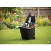 Cărucior de grădină multifuncțional cu roți 50L negru *5440