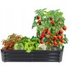 Grădină rectangulară din antracit pentru legume și flori 180 x 90 x 30 cm *8410