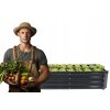 Grădină rectangulară din antracit pentru legume și flori 180 x 90 x 30 cm *8410