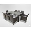 Set de mobilier de grădină / 8 scaune + masă mare / maro + bej *3654