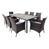 Set de mobilier de grădină / 8 scaune + masă mare / maro + bej *3654