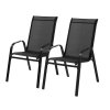 SET DE 2 SCaUNE DE GRĂDINĂ NEGRE 54 x 70 x 92 CM *1625