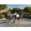 Set de mobilier de grădină - 4 scaune + masă rotundă - negru *3377