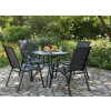 Set de mobilier de grădină - 4 scaune + masă rotundă - negru *3377