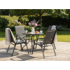 Set de mobilier de grădină - 4 scaune + masă rotundă - negru *3377