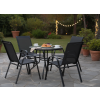 Set de mobilier de grădină - 4 scaune + masă rotundă - negru *3377