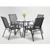 Set de mobilier de grădină - 4 scaune + masă rotundă - negru *3377