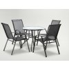 Set de mobilier de grădină - 4 scaune + masă rotundă - negru *3377