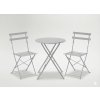 Set de mobilier de grădină gri (masă rotundă + 2 scaune) *5141