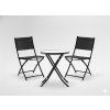 Set de mobilier pentru balcon - masă rotundă + 2 scaune pliabile - negru *6643