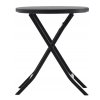 Set de mobilier pentru balcon - masă rotundă + 2 scaune pliabile - negru *6643