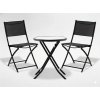 Set de mobilier pentru balcon - masă rotundă + 2 scaune pliabile - negru *6643