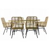 SET MOBILIER PENTRU GRADINA (MASĂ, 6 SCAUNE) - MĂNOPOM, PERNE - BEJ *7466
