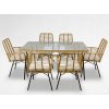SET MOBILIER PENTRU GRADINA (MASĂ, 6 SCAUNE) - MĂNOPOM, PERNE - BEJ *7466