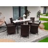 Set de mobilier din ratan (masă + 6 scaune) maro + bej - *1692