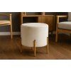 Taburet rotund cu picioare 35 x 40 CM bej *3901