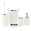 Set de baie ovală cu 5 elemente alb *4671