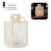 LAMPION DE CRĂCIUN 11 x 11 x 20,5 CM CU INSERTIE LED ALBĂ *2553