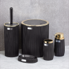 Set de baie rotund 5 piese. Negru / Aurie *4782