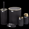 Set de baie rotund 5 piese. Negru / Aurie *4782